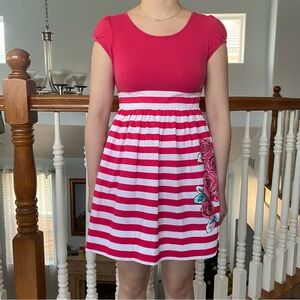 Guess Rose Graphic Short Sleeves Red & White Stripe Dress Girl's Size M (10/12)